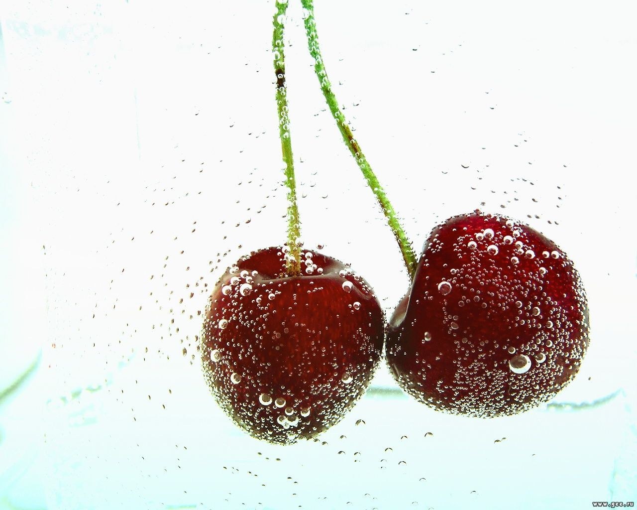 cherries in sparkling water