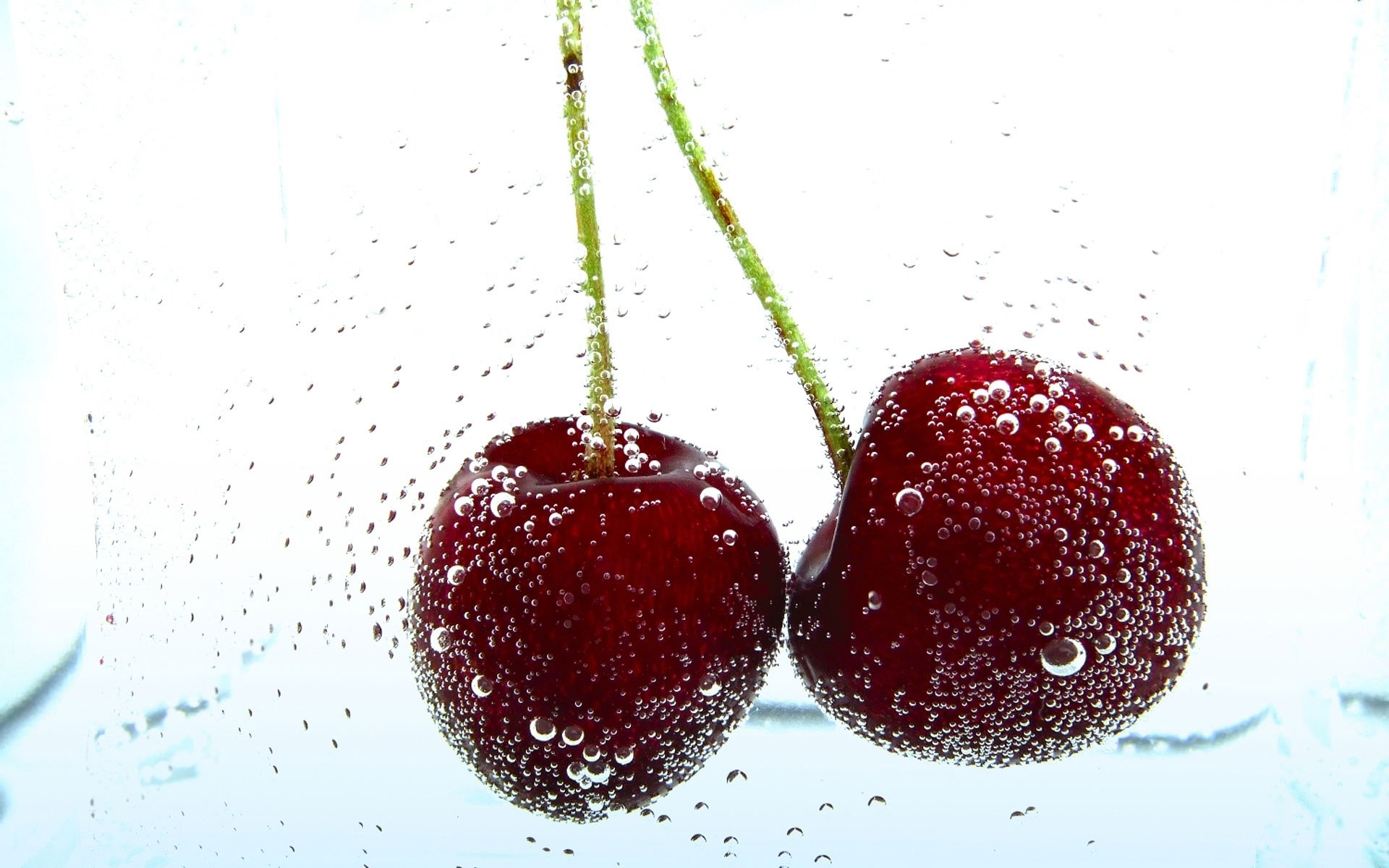 cherries in sparkling water