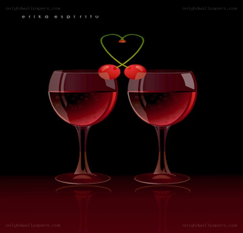 Cherries in wine glasses