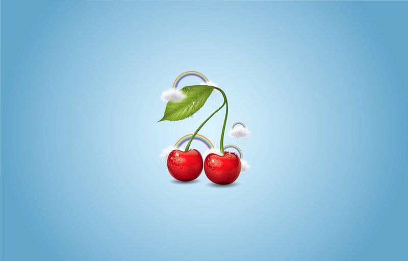 Cherries with rainbows