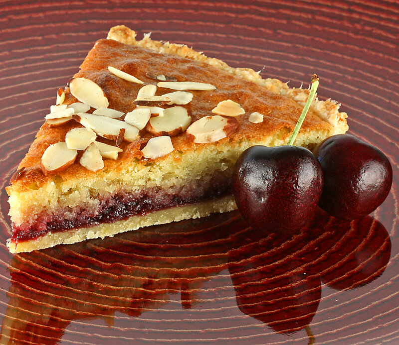 cherry almond tart slice