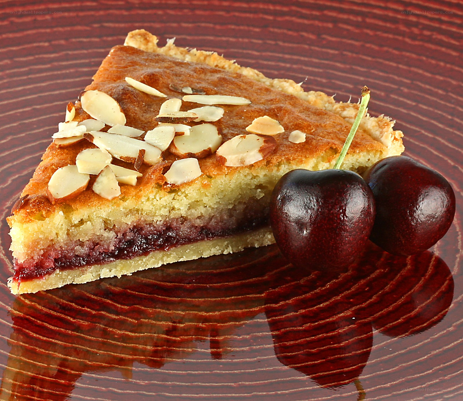 cherry almond tart slice