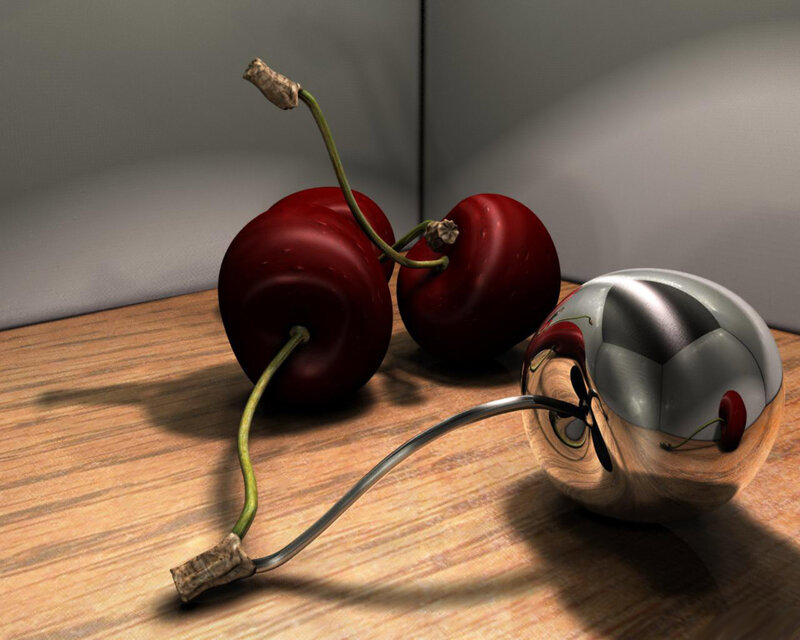 Cherry and Apple on Wood