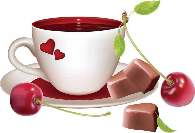 cherry and chocolate tea set