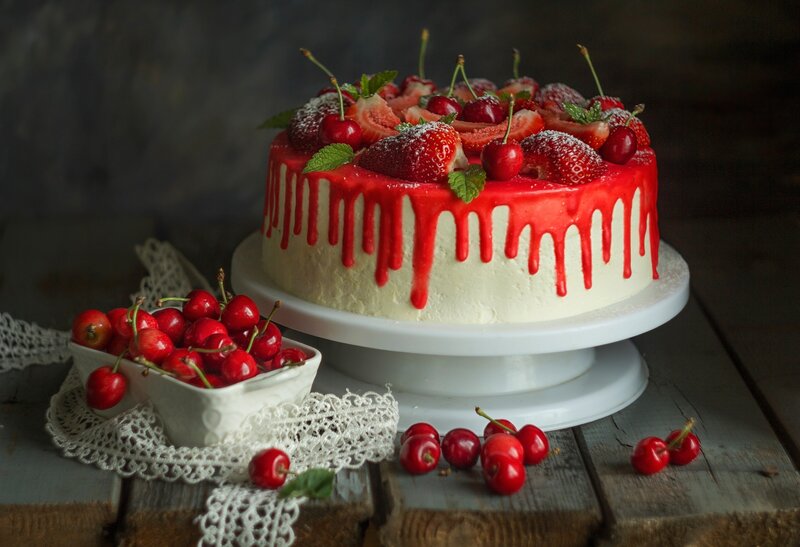 Cherry and Strawberry Cake