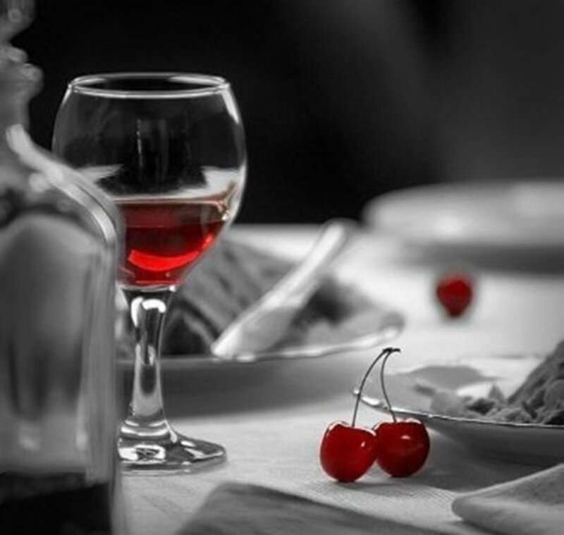 Cherry and Wine Glass