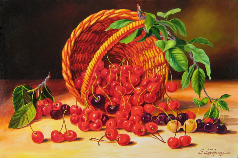 Cherry Basket Spill — Red