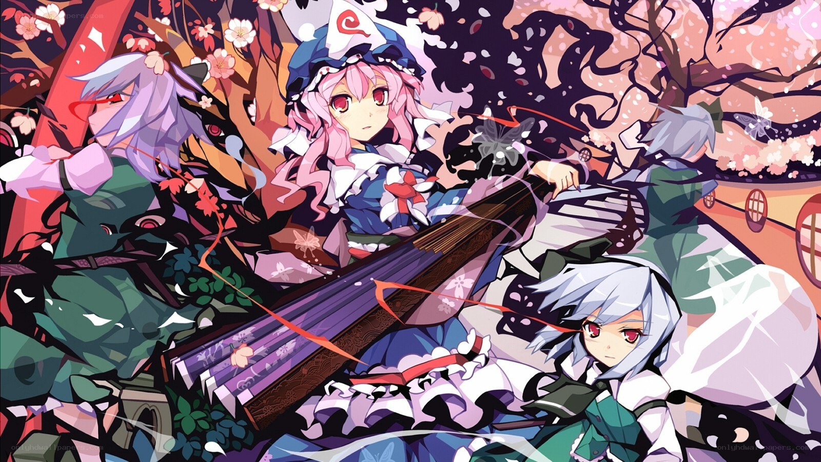 Cherry blossom battle scene