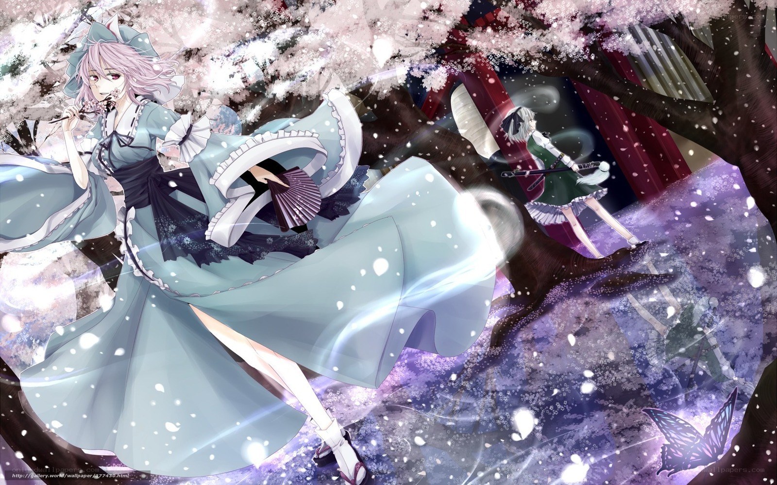 Cherry blossom battle scene
