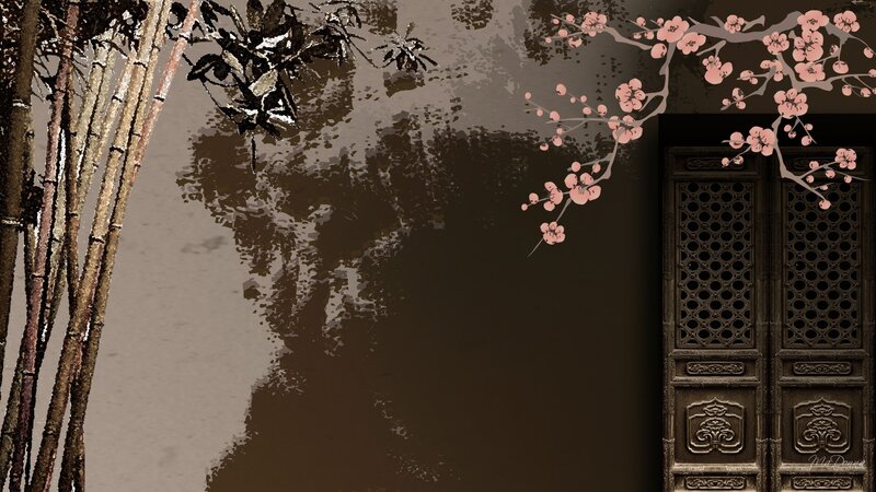 Cherry Blossom Branch — Brown, Serene