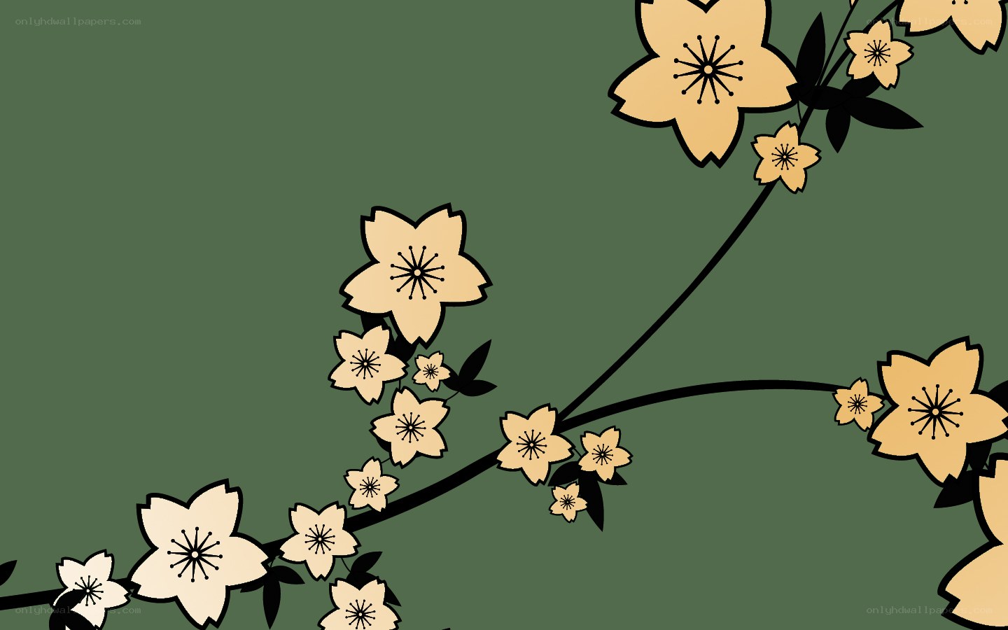 cherry blossom branch illustration