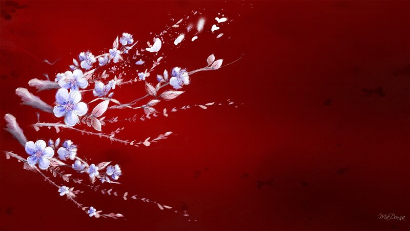 Cherry Blossom Branch — Red