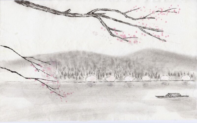 Cherry Blossom Branches — Gray