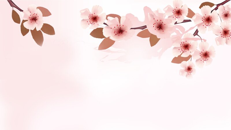 Cherry Blossom Branches — Pink, Serene, Spring, Digital Art, Flowers