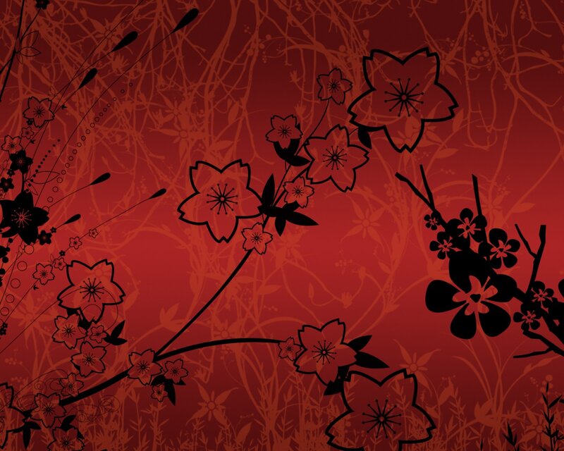 Cherry Blossom Branches — Red