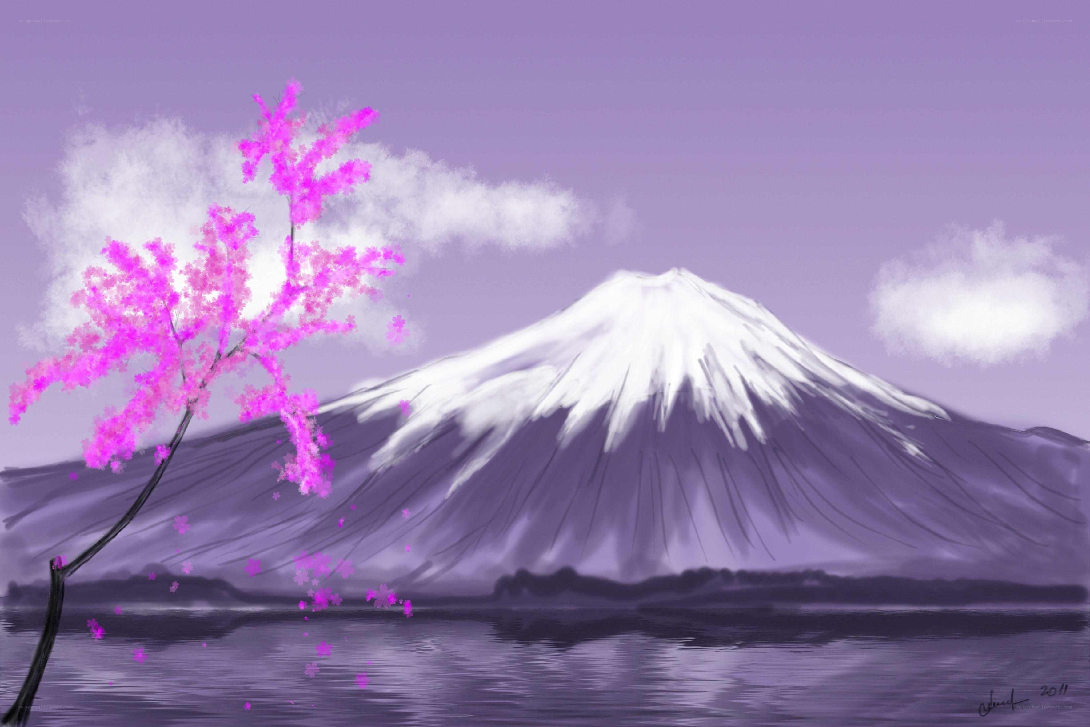 Cherry blossom by Mount Fuji