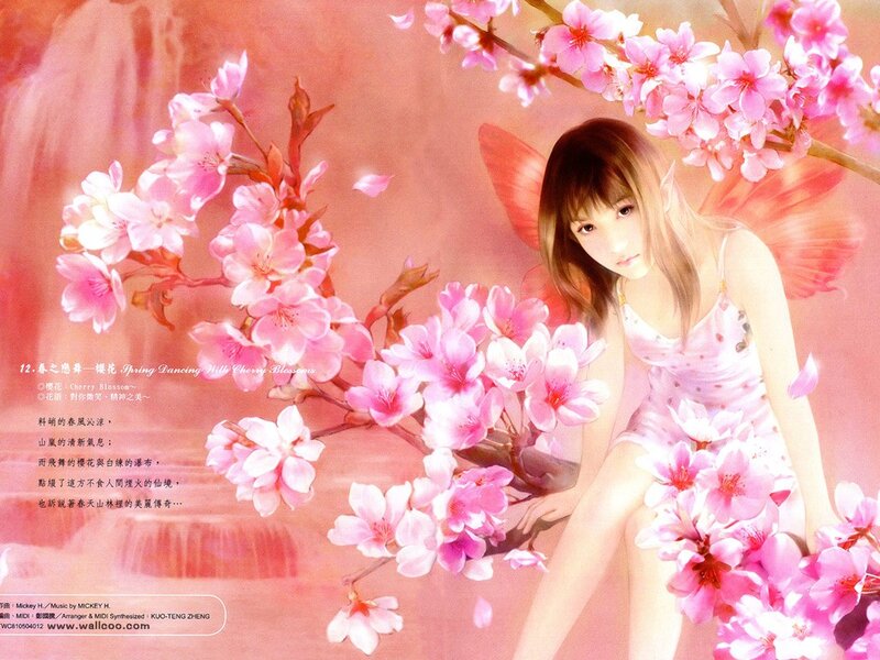 Cherry Blossom Fairy Art