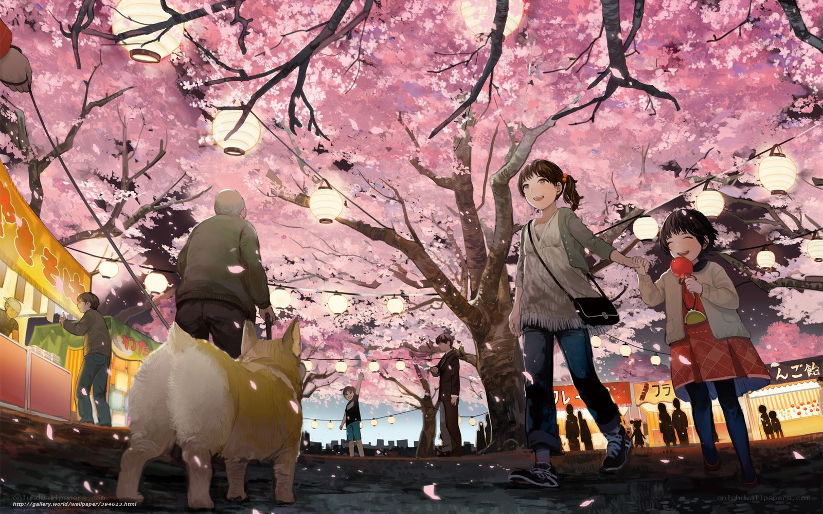 Cherry blossom festival scene