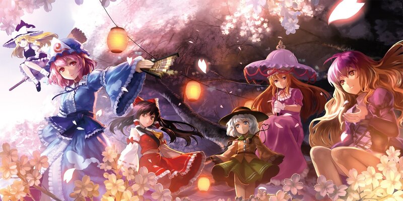 Cherry blossom festival with anime girls