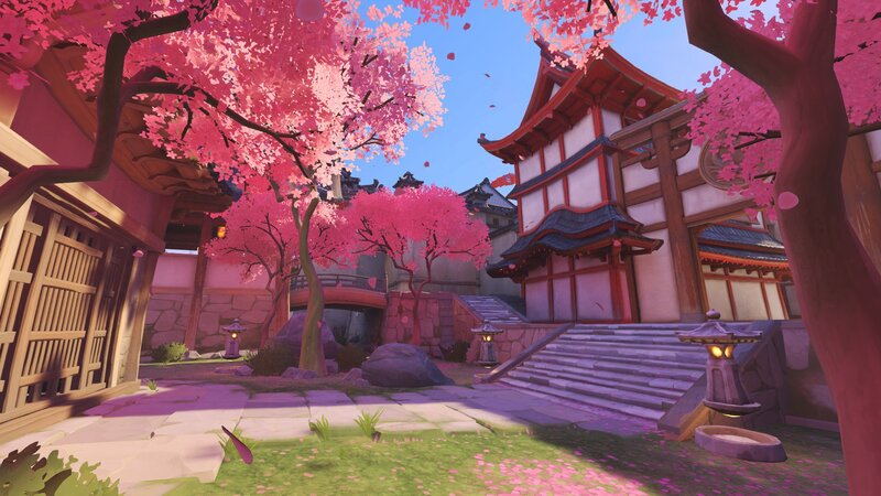 Cherry Blossom Garden — Pink, Serene, Spring, 3d Render, Traditional Building