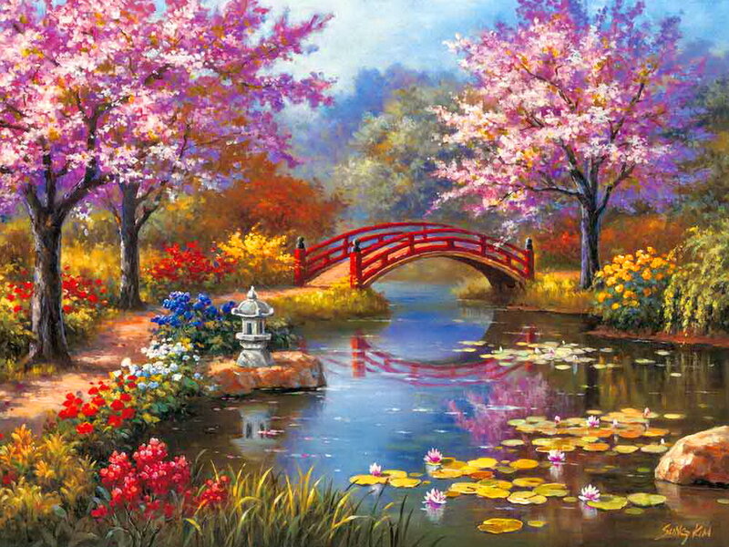 Cherry Blossom Garden — Pink, Serene