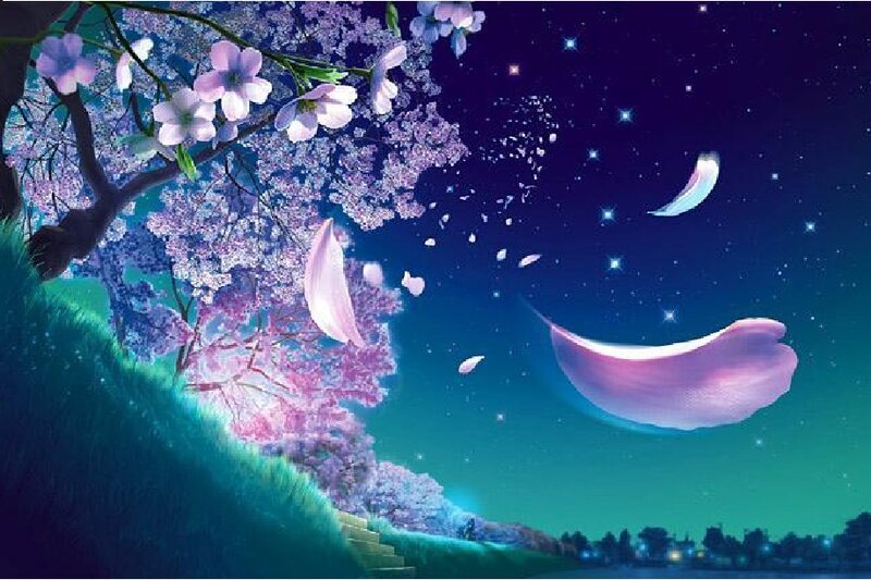 Cherry Blossom Petals — Purple