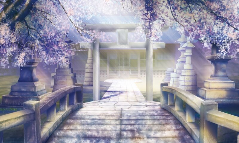 Cherry Blossom Shrine — Purple, Serene