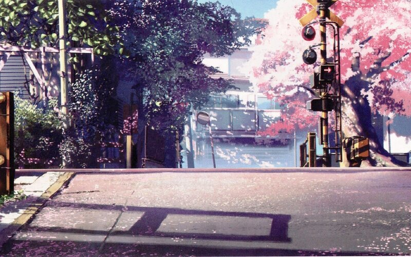 Cherry Blossom Street Scene — Pink, Serene, Spring