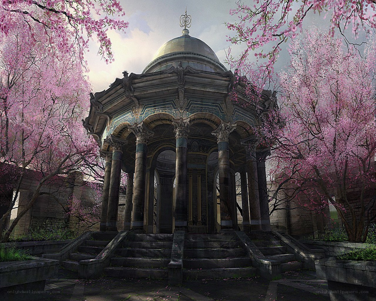 Cherry blossom temple