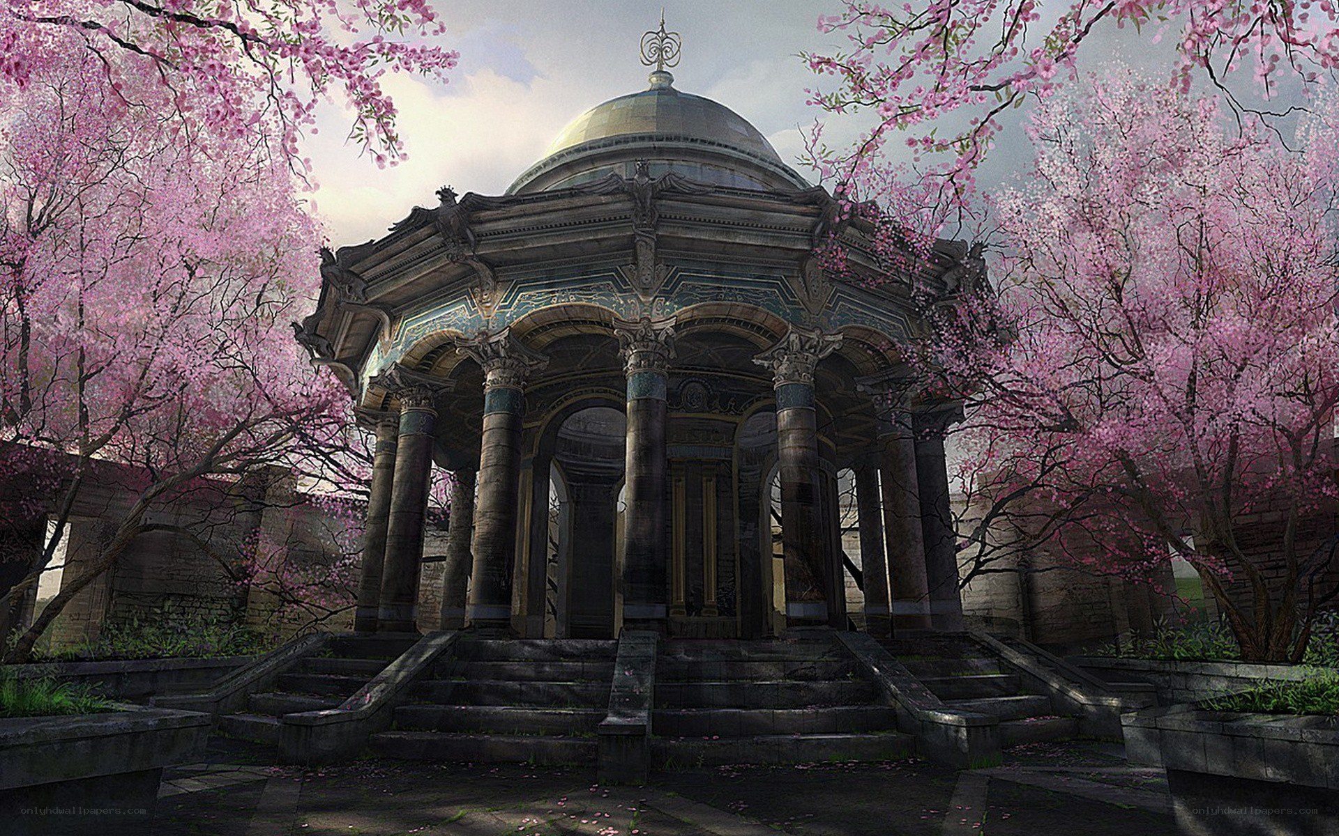 Cherry blossom temple