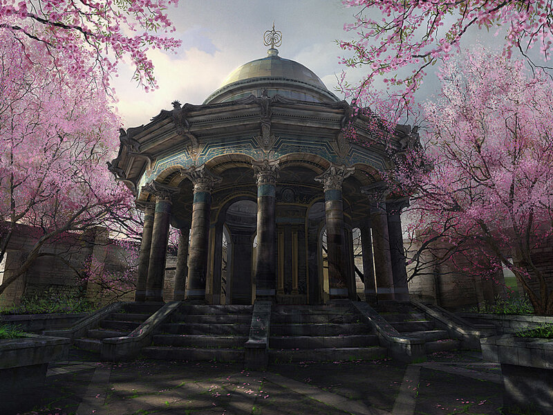Cherry blossom temple