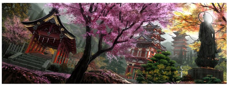 Cherry Blossom Temple — Pink