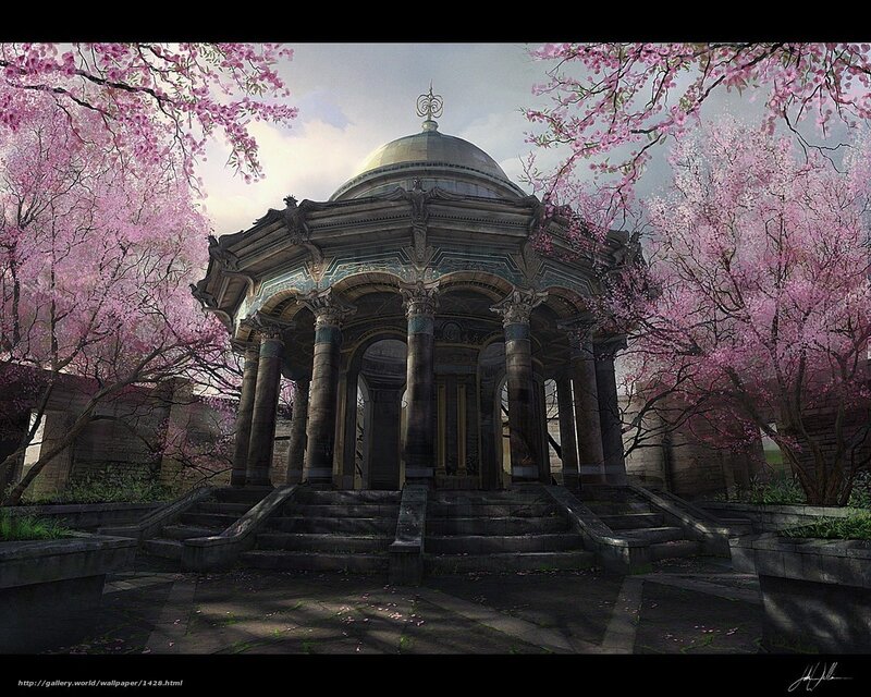 Cherry blossom temple