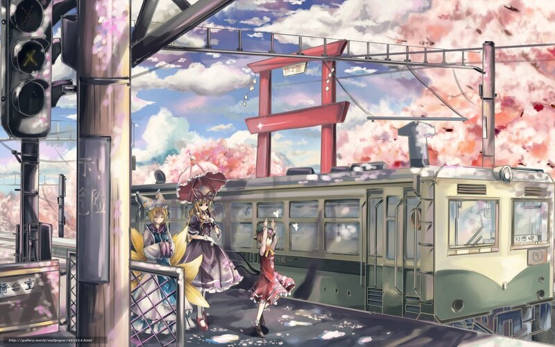Cherry blossom train station