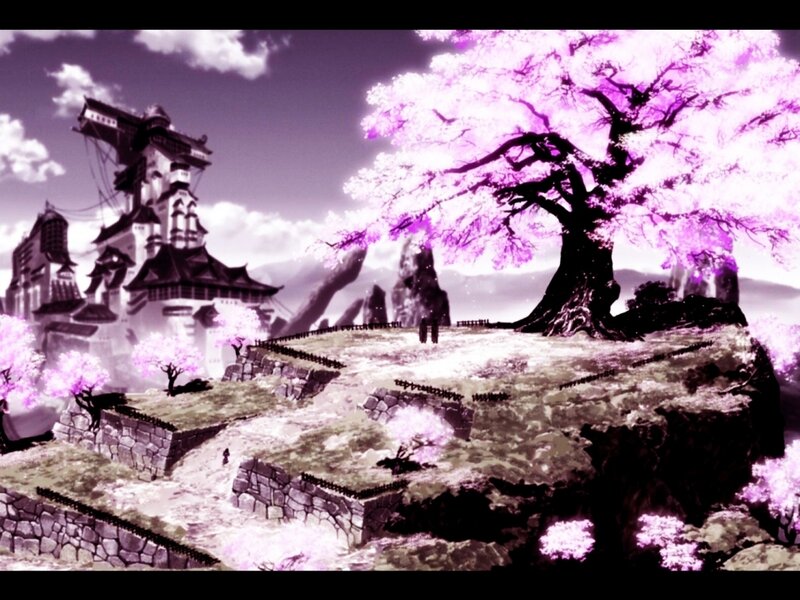 Cherry Blossom Tree and Castle