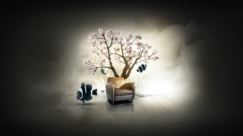 Cherry Blossom Tree — Black