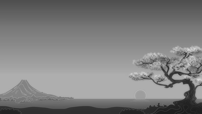Cherry Blossom Tree — Gray, Serene