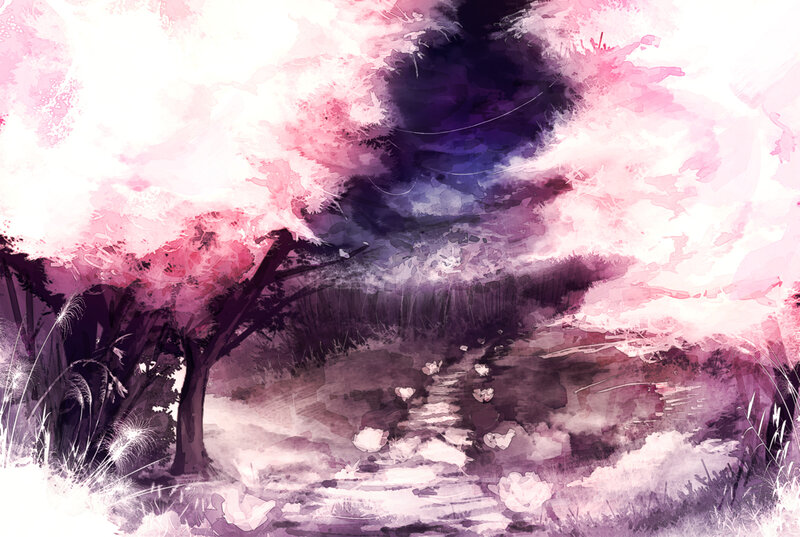 Cherry Blossom Tree Path