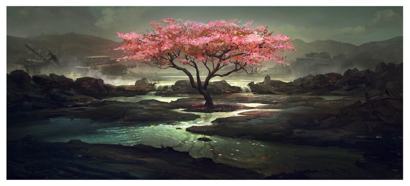 Cherry Blossom Tree — Pink, Dramatic, Spring