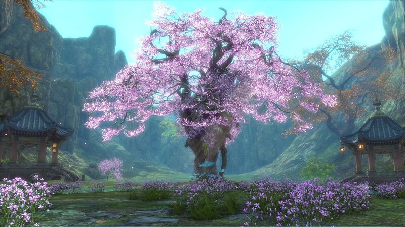 Cherry Blossom Tree — Purple, Serene, Spring, 3d Render