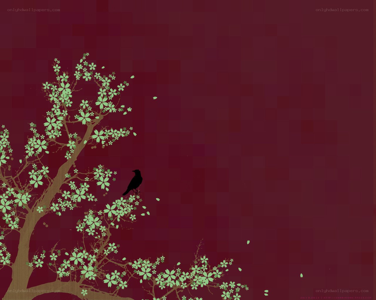 cherry blossom tree with bird