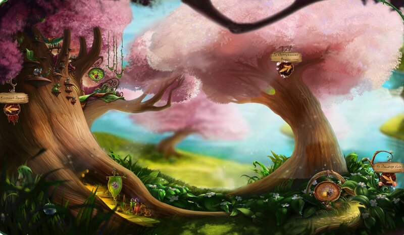 Cherry Blossom Trees — Pink, Serene, Spring, Digital Art, Signs