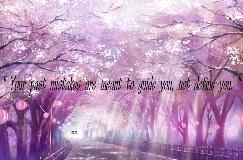 Cherry Blossom Tunnel — Purple, Serene, Spring, Digital Art
