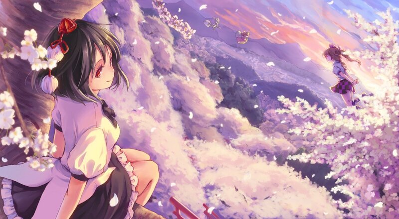 Cherry blossom viewing scene