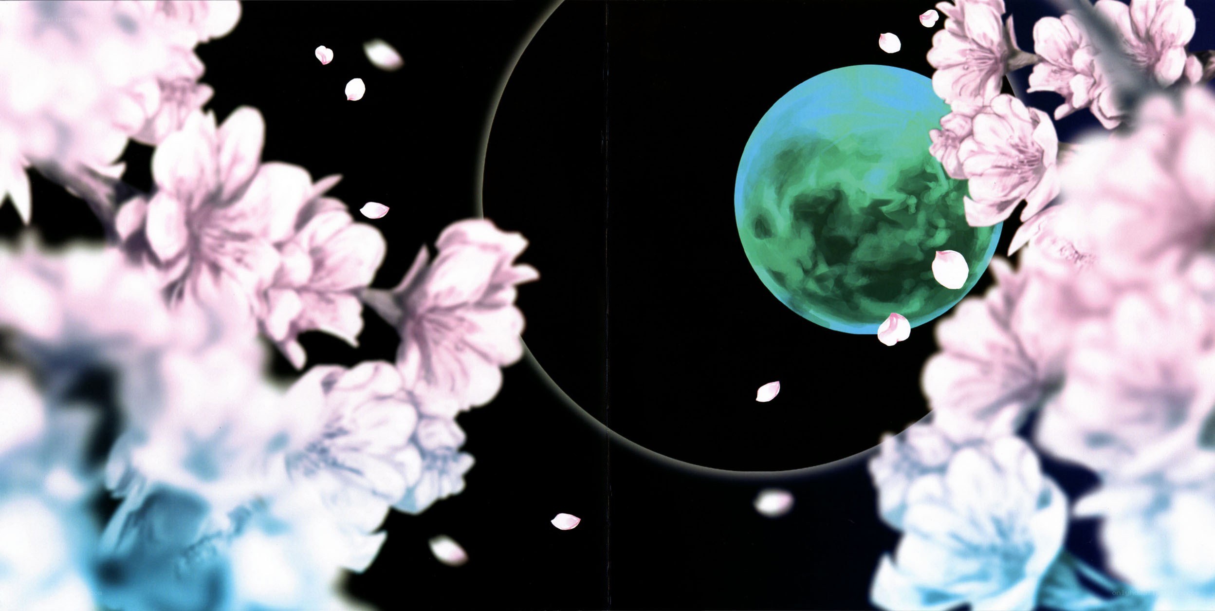 cherry blossoms and green planet