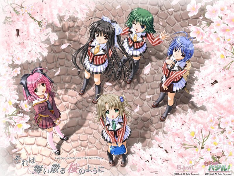 Cherry blossoms and schoolgirls
