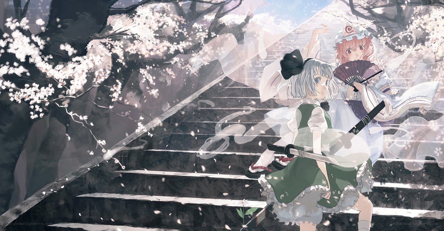 Cherry blossoms and swordswomen