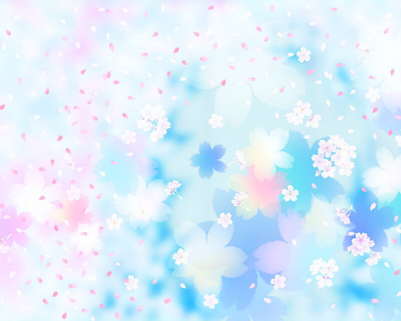 Cherry Blossoms Falling — Blue
