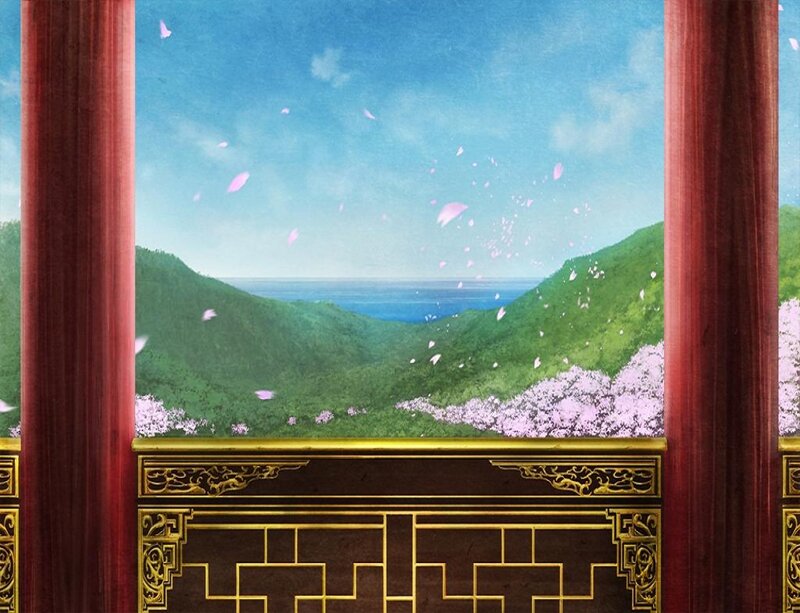 Cherry Blossoms Falling — Green