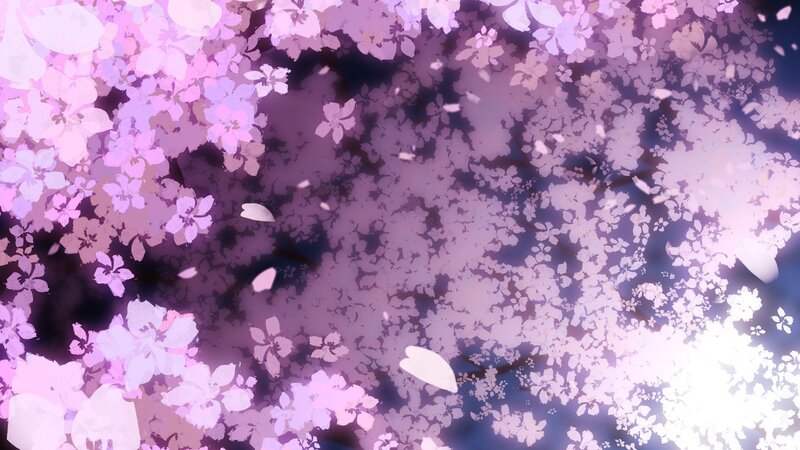 Cherry Blossoms Falling — Pink, Serene